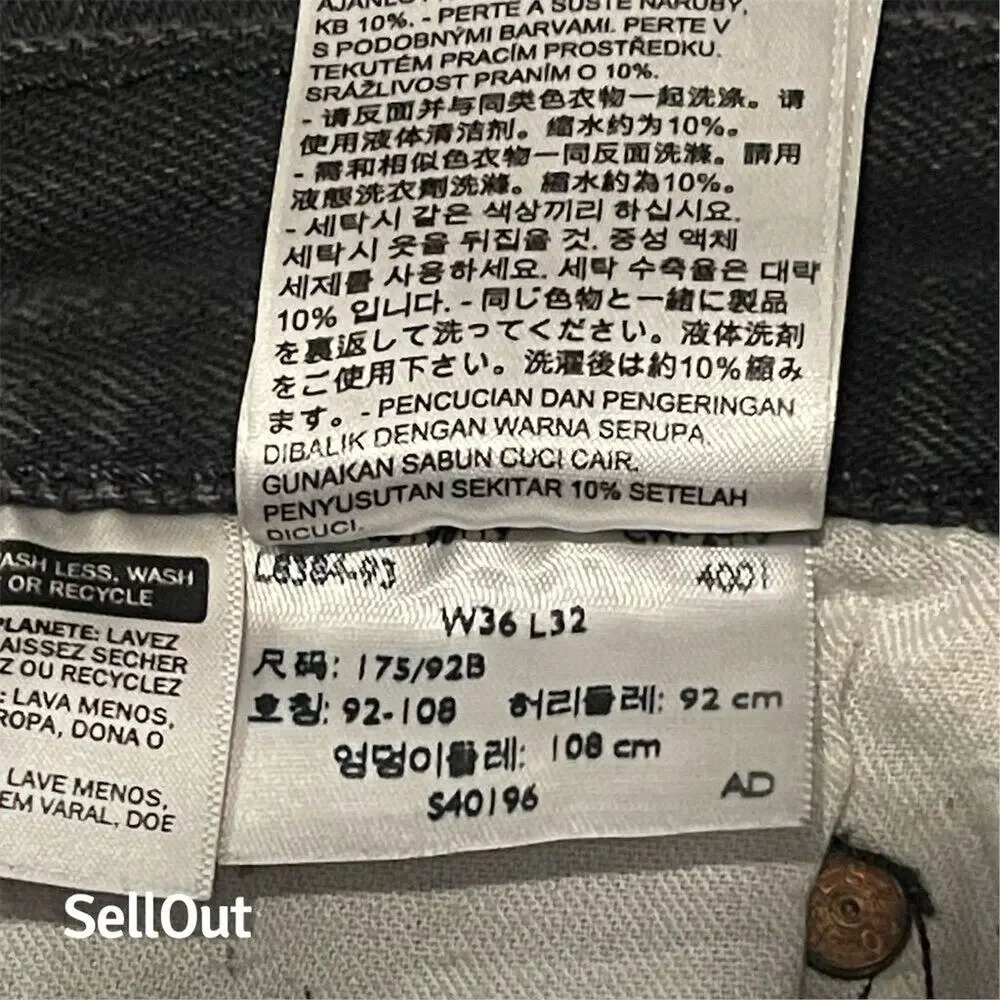 Levi's 501 Original Fit Men's Jeans Black Size 36x32 Straight Leg